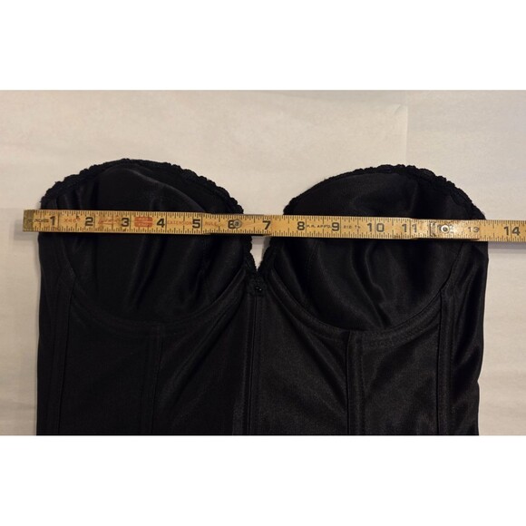 Vintage Carnival Black Bustier Corset 36C | Made in USA | All 4 Garter Straps - Picture 12 of 15
